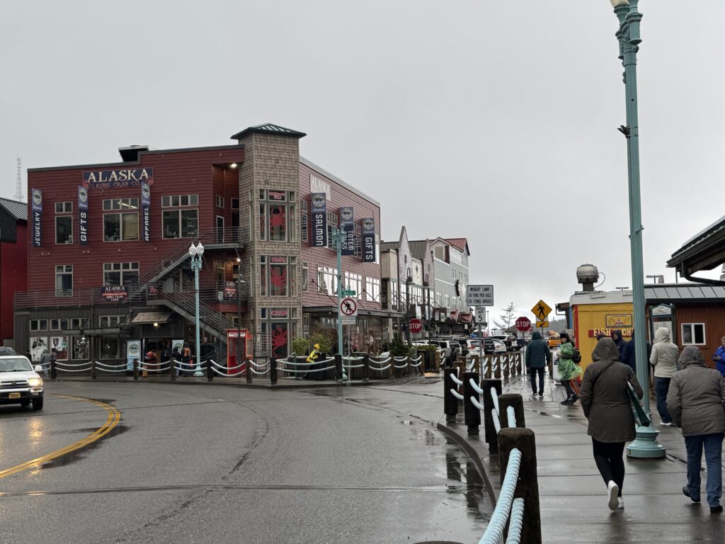 Downtown Ketchikan, Alaska on a rainy day